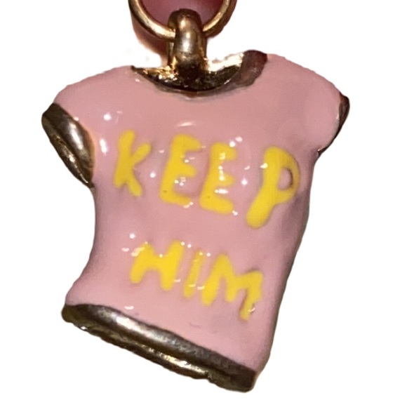 Y2K Juicy Couture PINK KEEP HIM DITCH HIM T-SHIRT CHARM BABY TEE NEW Tshirt - Picture 1 of 11